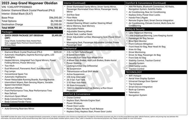 2023 Jeep Grand Wagoneer - $43,900