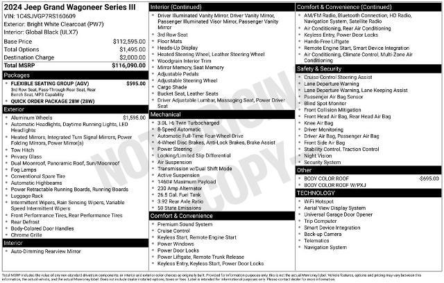 2024 Jeep Grand Wagoneer - $69,705