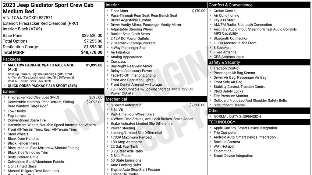 2023 Jeep Gladiator Sport