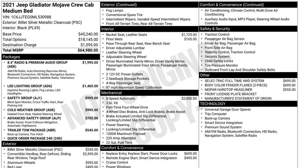 2021 Jeep Gladiator Mojave