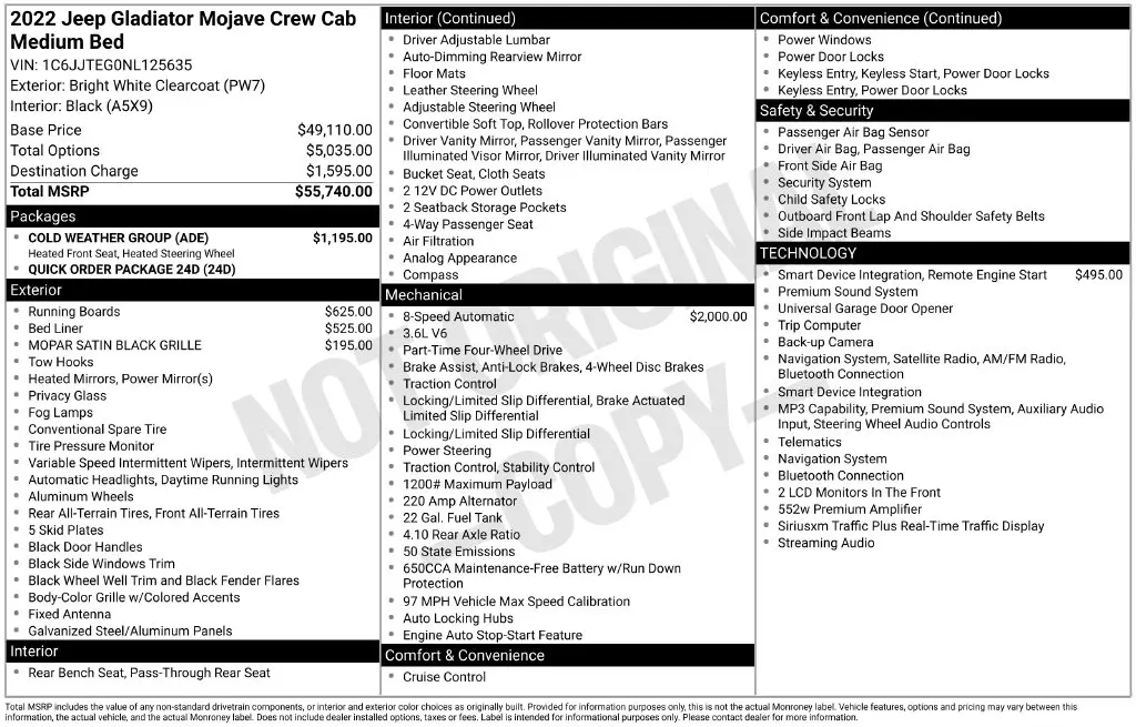 2022 Jeep Gladiator - $32,217