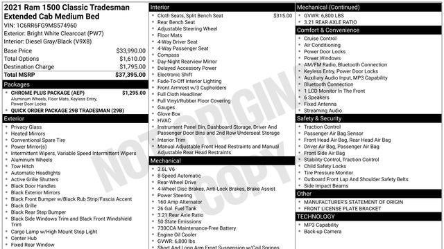 2021 Ram 1500 Classic Tradesman
