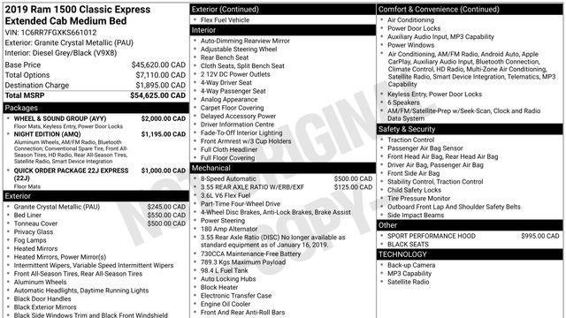 2019 Ram 1500 Classic Tradesman