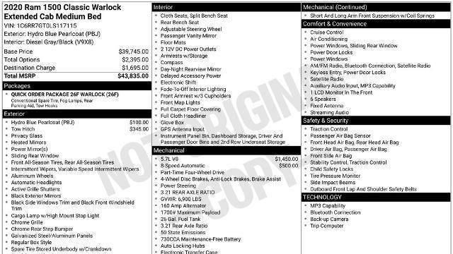 2020 Ram 1500 Classic Warlock