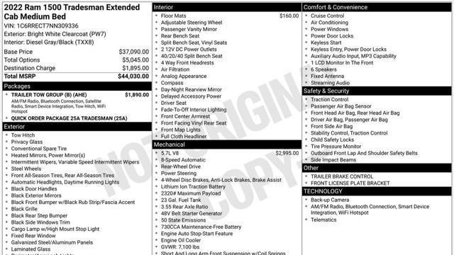 2022 Ram 1500 Tradesman