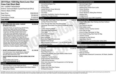 Photo of a 2019 RAM 1500 4X2 Big Horn 4DR Crew Cab 5.6 FT. SB Pickup for sale