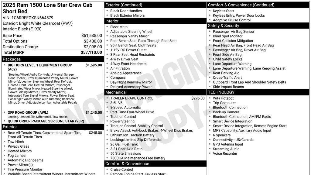 2025 Ram 1500 Big Horn