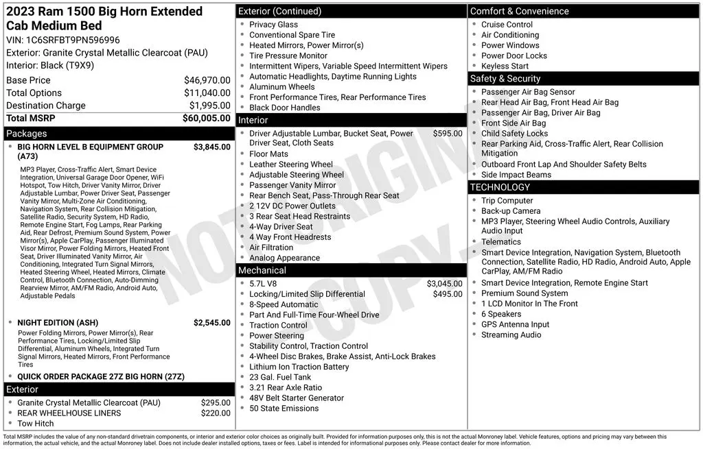 2023 Ram 1500 - $31,901