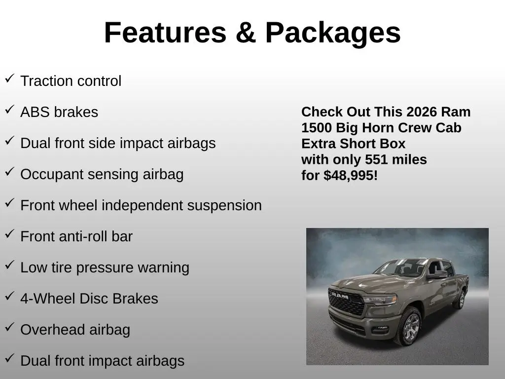 2026 Ram 1500 - $48,995