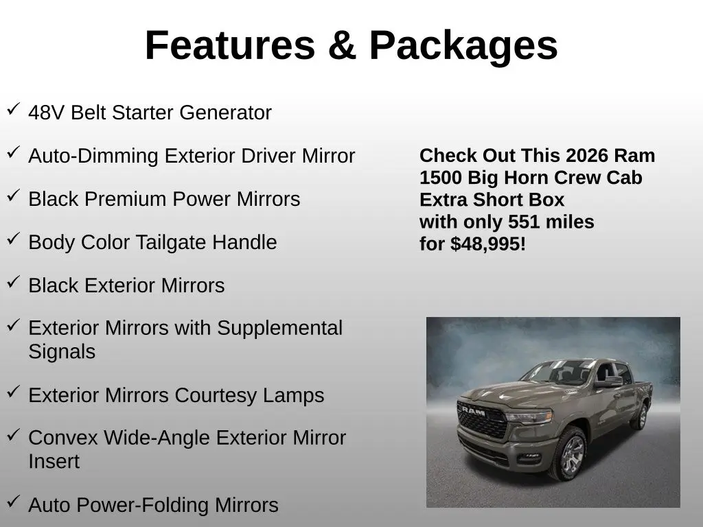2026 Ram 1500 - $48,995
