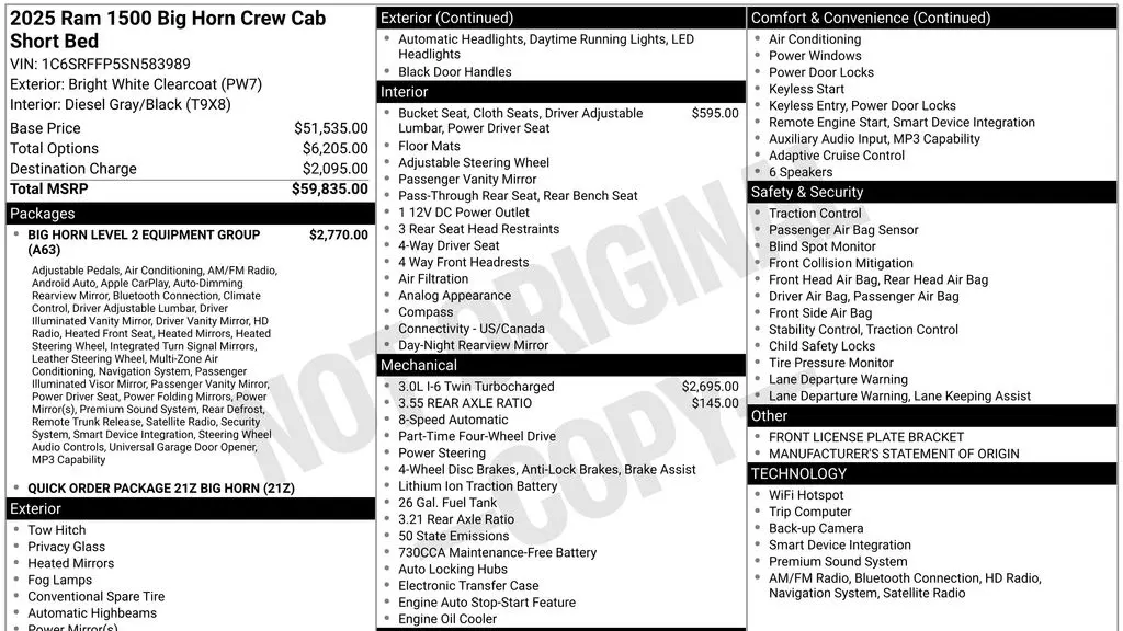 2025 Ram 1500 Big Horn