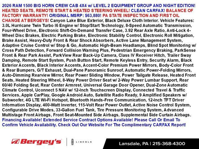 2026 Ram 1500 - $48,490