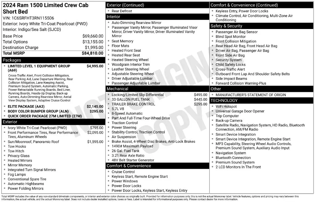 2024 Ram 1500 - $51,249