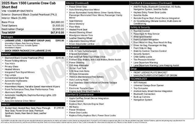 2025 Ram 1500 - $42,987