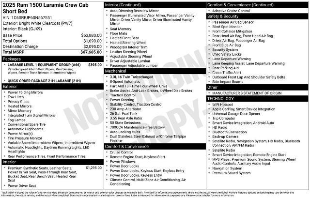 2025 Ram 1500 - $38,899