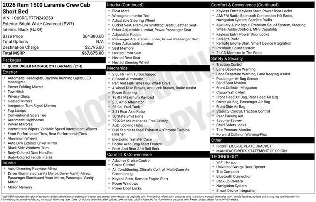 2026 Ram 1500 - $50,324