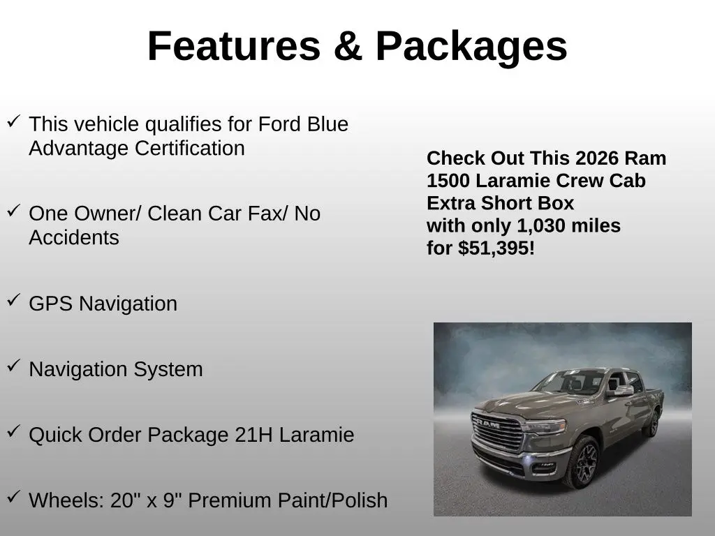 2026 Ram 1500 - $51,395