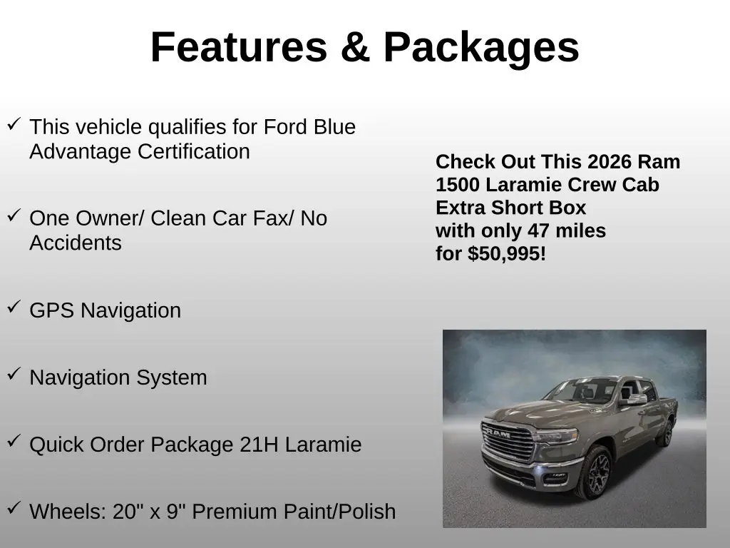 2026 Ram 1500 - $50,695