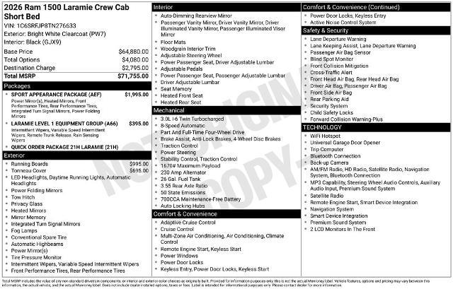 2026 Ram 1500 - $49,602