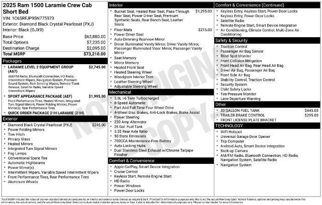 2025 Ram 1500 - $55,602