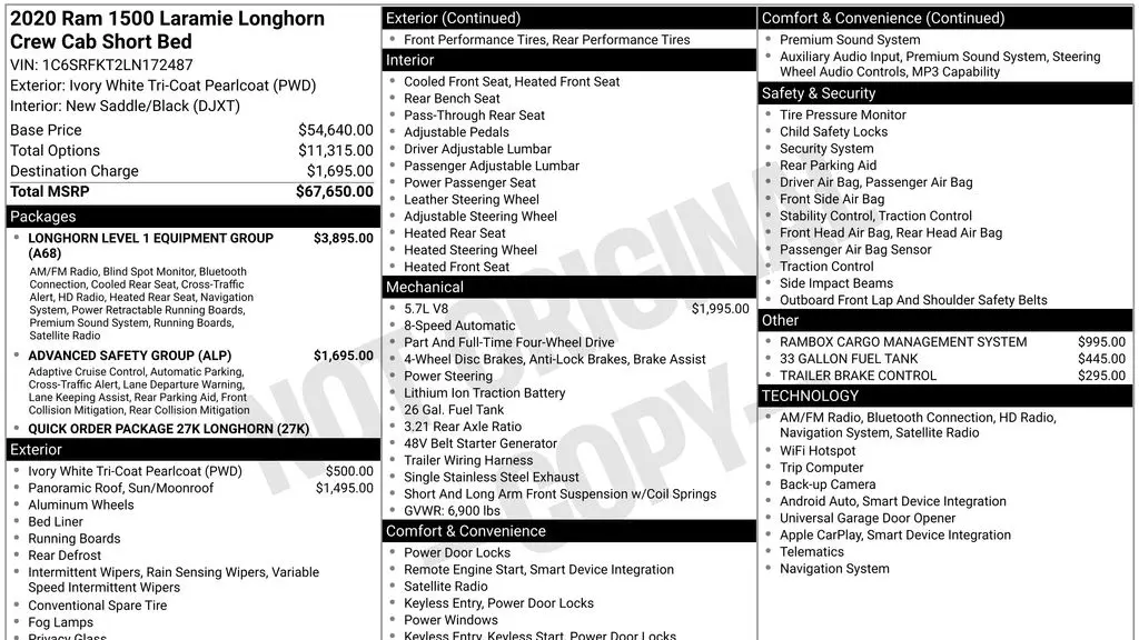 2020 Ram 1500 Laramie Longhorn