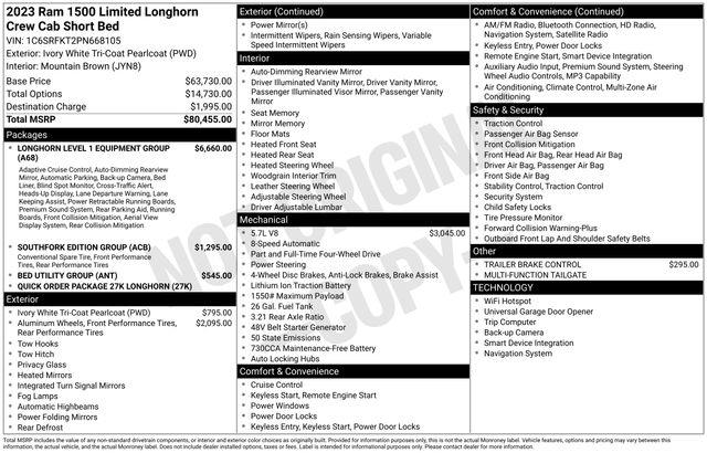 2023 Ram 1500 - $38,297