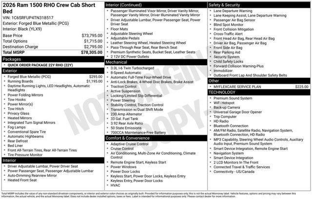 2026 Ram 1500 - $70,797