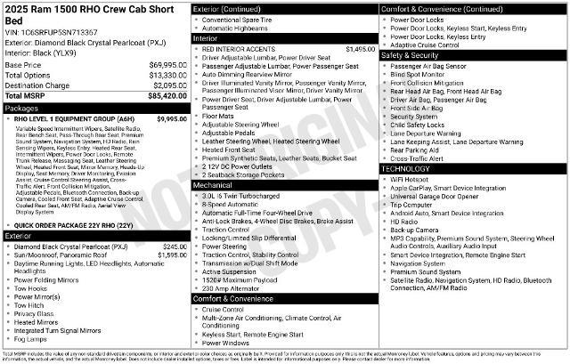 2025 Ram 1500 - $65,721