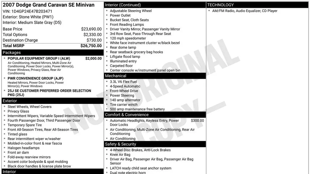 2007 Dodge Grand Caravan SE