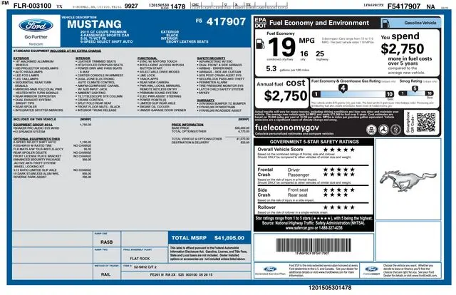 2015 Ford Mustang - $25,374