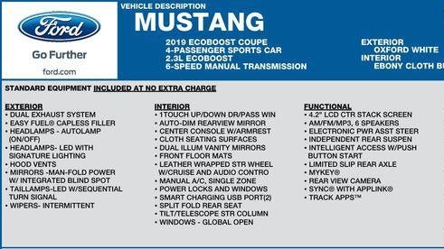 Preowned 2019 Ford Mustang EcoBoost for Sale