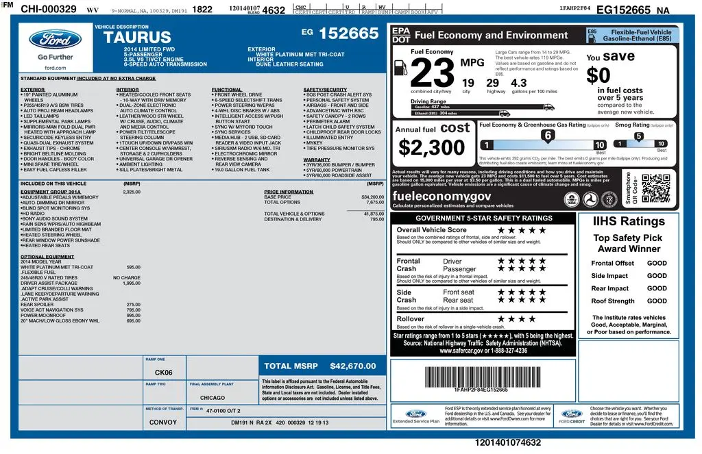 2014 Ford Taurus Limited — photo 1 of 6
