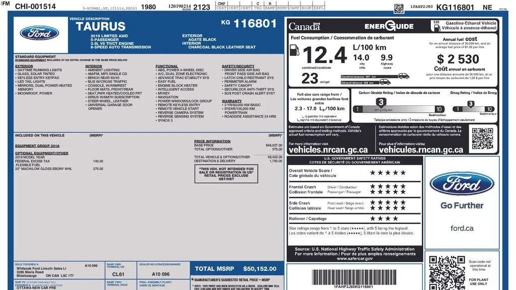 2019 Ford Taurus Limited