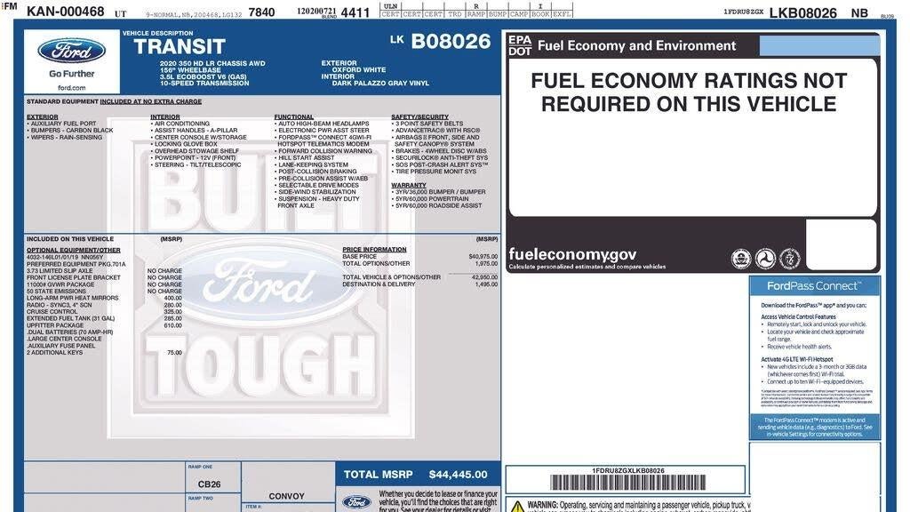 Preowned 2020 Ford Transit 350 HD for Sale