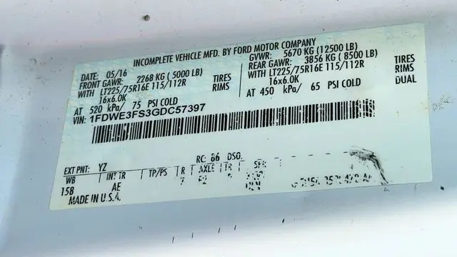 2016 Ford E-Series E-350 SD