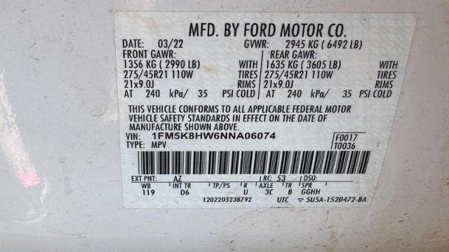 2022 Ford Explorer Hybrid Platinum