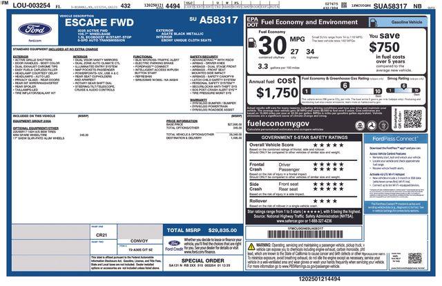 2025 Ford Escape - $19,900