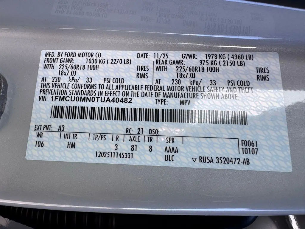 2026 Ford Escape - $33,000