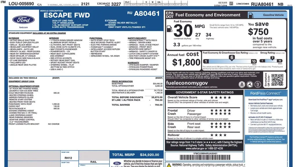 2024 Ford Escape ST-Line
