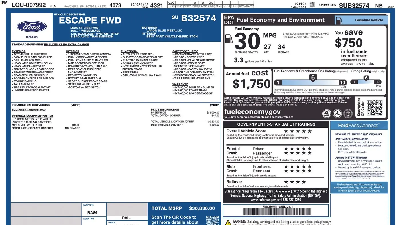 2025 Ford Escape ST-Line