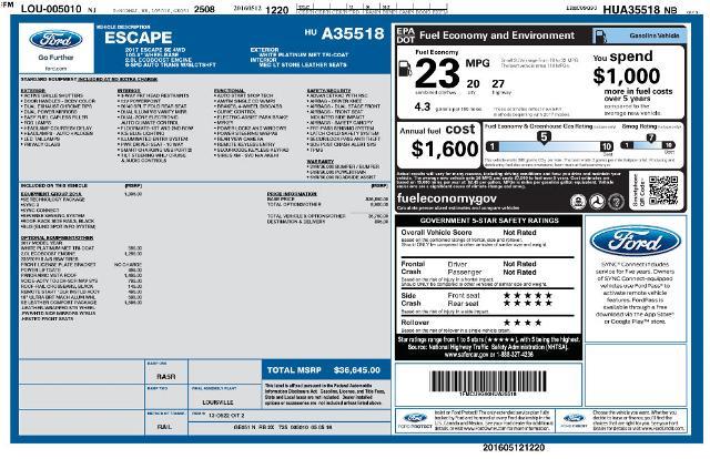 2017 Ford Escape - $11,481
