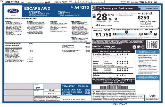 2026 Ford Escape - $24,430