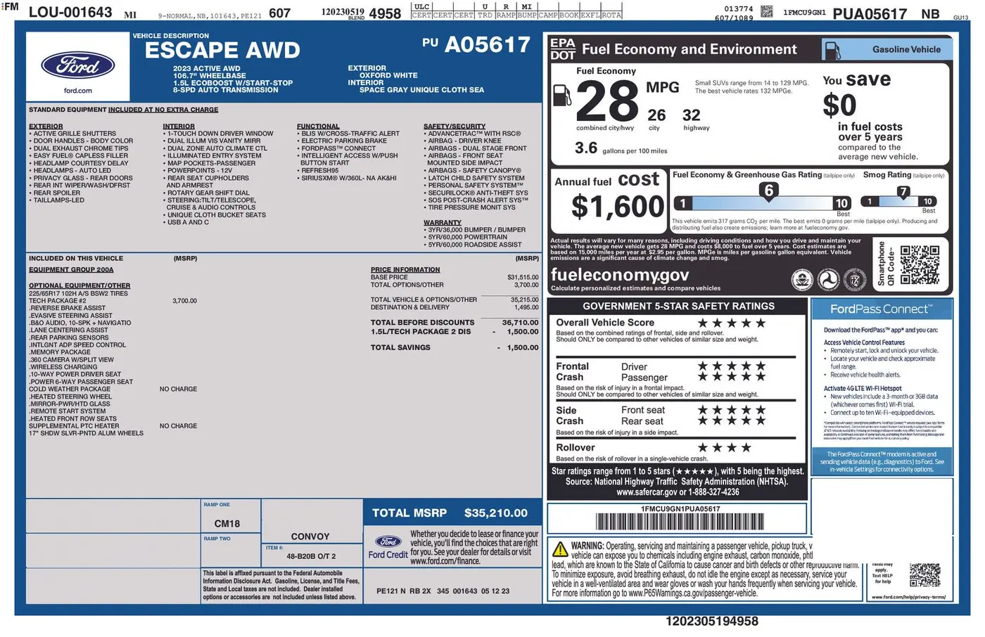 2023 Ford Escape - $26,990