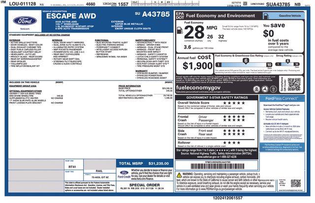 2025 Ford Escape - $20,757