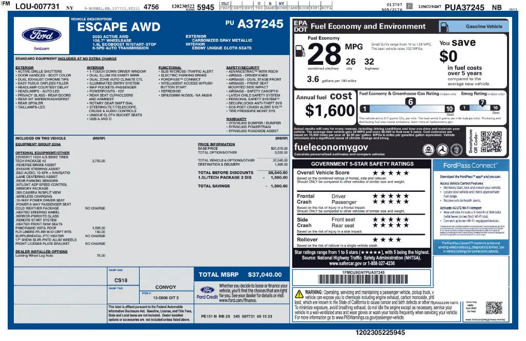 2023 Ford Escape - $25,300