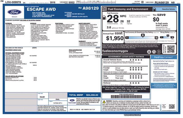 2024 Ford Escape - $26,895