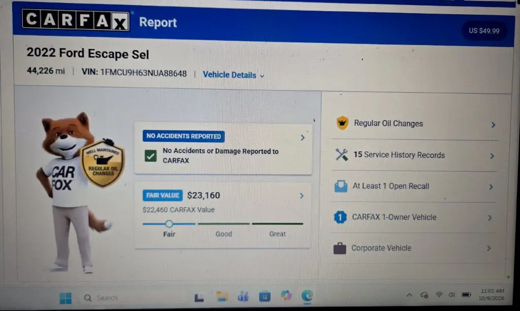 2022 Ford Escape - $21,497