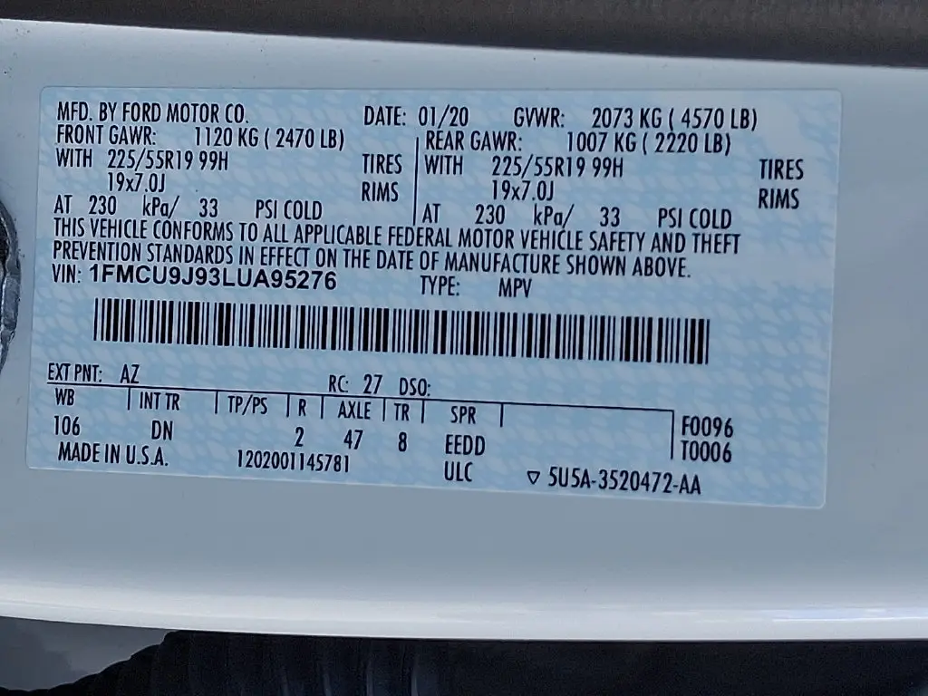 2020 Ford Escape - $19,200