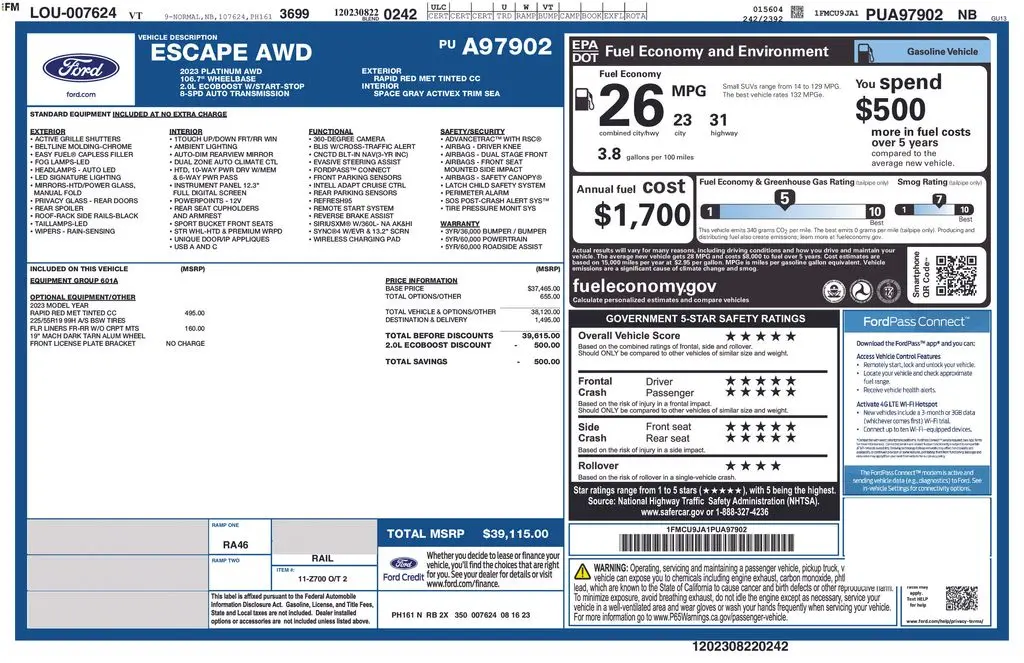 2023 Ford Escape - $29,995