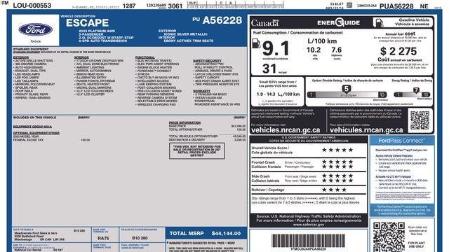 2023 Ford Escape Platinum